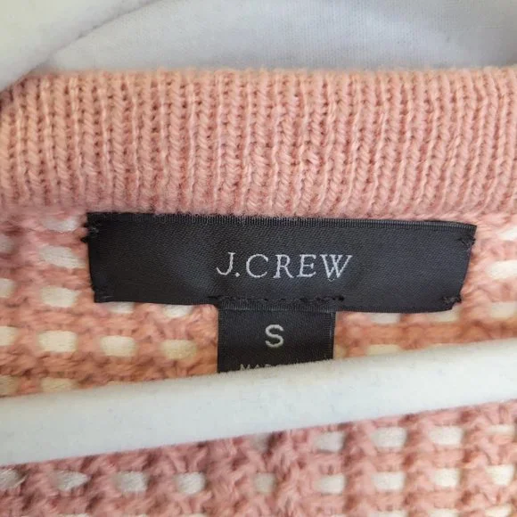 J. Crew Women's Small Cardigan Sweater Peach Open Front  Basketweave Knit - Picture 5 of 8